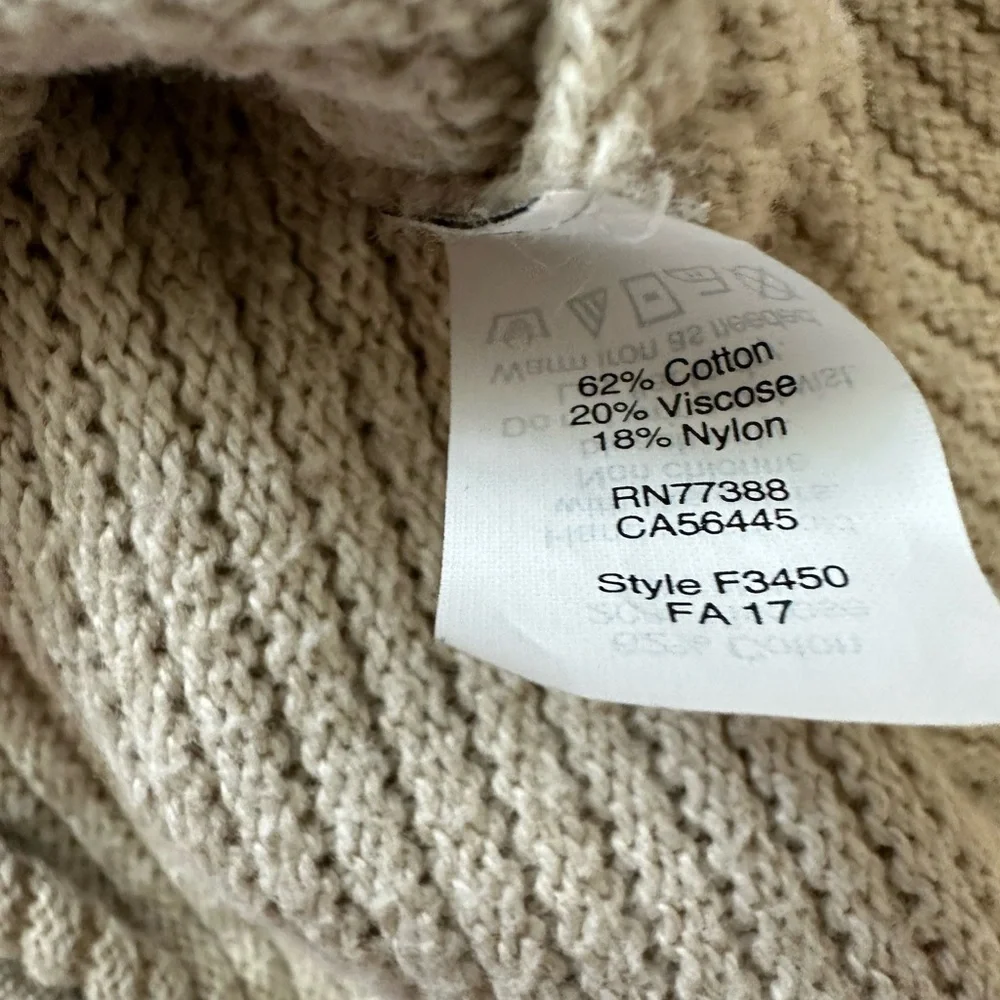 Madewell Seabank Open Front Knit Sweater Long Sleeve Cardigan Beige